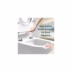 Family Toilet Seat with Removable Child Toilet Seat, Soft Close , Quick Release Toilet Seat D Shape, Easy Top and Bottom Mounting with Adjustable