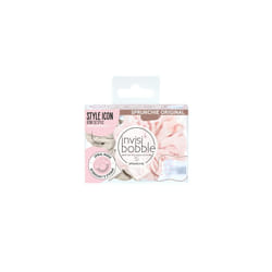 Sprunchie "Go with Floe" Duo Scrunchie Set I 2 x Pastel Pink Brown Fabric Hair Scrunchies Girls & Women I Hair Gentle & Strong Hold I Limited