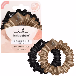 invisibobble Sprunchie Slim – True Golden, Hair ribbon, Black, Bronze, Monochromatic, Adults, 2 pc(s)