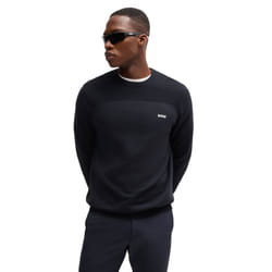 Hugo Boss Mens 2025 Momentum-X Light Wicking Thermo Crew Neck Sweater - M, Dark Blue