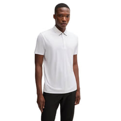 Hugo Boss Mens Paddytech Lightweight Stretch Quick Drying Golf Polo Shirt - M, White