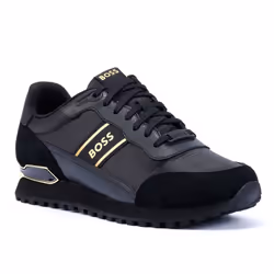 ) Boss Parkour Runn Men's Black/Gold Trainers - Black, 10 (Adults'