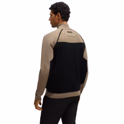 Hugo Boss Mens Hydro-X Water Repellent Embroided Logo Half Zip Sweater - M, Light Pastel Green