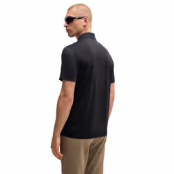 Hugo Boss Mens Paddytech Lightweight Stretch Quick Drying Golf Polo Shirt - L, Black