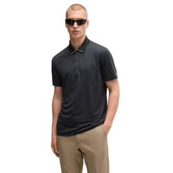 Hugo Boss Mens Paddytech Lightweight Stretch Quick Drying Golf Polo Shirt - XL, Black
