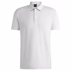 Hugo Boss Mens Paddytech Lightweight Stretch Quick Drying Golf Polo Shirt - L, White