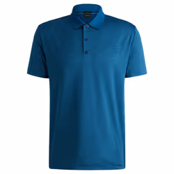 Hugo Boss Mens Paddytech Lightweight Stretch Quick Drying Golf Polo Shirt - XL, Open Blue