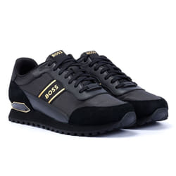 ) Boss Parkour Runn Men's Black/Gold Trainers - Black, 11 (Adults'