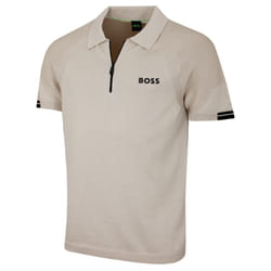 Hugo Boss Mens 2025 Perform-Max Knit Breathable Stretch Wicking Golf Polo Shirt - M, Open Beige