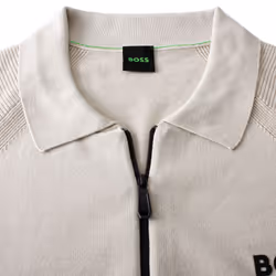 Hugo Boss Mens 2025 Perform-Max Knit Breathable Stretch Wicking Golf Polo Shirt - M, Open Beige