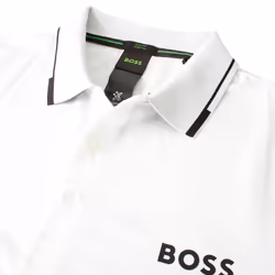 Hugo Boss Mens 2025 Paul Pro 4-Way Stretch Quick Dry Wicking Golf Polo Shirt - L, Natural