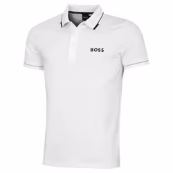 Hugo Boss Mens 2025 Paul Pro 4-Way Stretch Quick Dry Wicking Golf Polo Shirt - M, Natural
