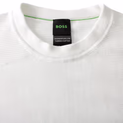 Hugo Boss Mens 2025 Momentum Lite Soft Breathable Crew Neck Golf Jumper Sweater - L, White