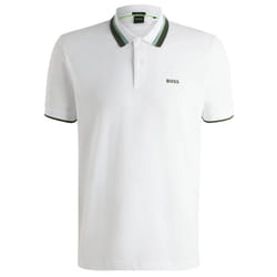 Hugo Boss Mens 2025 Paddy Active Heritage Breathable Stretch Golf Polo Shirt - L, White