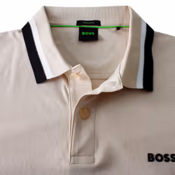 Hugo Boss Mens 2025 Paddy Active Heritage Breathable Stretch Golf Polo Shirt - XL, Open Beige