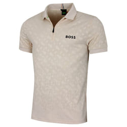 Hugo Boss Mens 2025 Philix 4 -Way Stretch Wicking Quick Dry Golf Polo Shirt - L, Open Beige