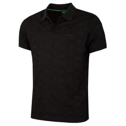 Hugo Boss Mens 2025 Pirax Striped Cotton Relaxed Fit Two Button Golf Polo Shirt - XL, Black