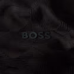 Hugo Boss Mens 2025 Pirax Striped Cotton Relaxed Fit Two Button Golf Polo Shirt - XL, Black