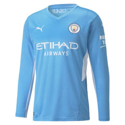 2021-2022 Man City Long Sleeve Home Shirt - XL