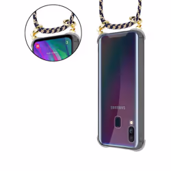 Cadorabo Case for Samsung Galaxy A40 case cover - DARK BLUE YELLOW