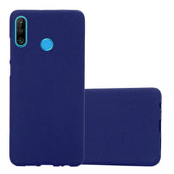 Cadorabo Case for Huawei P30 LITE Cover Matt Protection TPU Silicone Gel Back case - FROST DARK BLUE