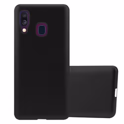 Cadorabo Case for Samsung Galaxy A40 Cover Matt Metallic Protection TPU Silicone Gel Back case - METALLIC BLACK