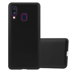 Cadorabo Case for Samsung Galaxy A40 Cover Matt Metallic Protection TPU Silicone Gel Back case - METALLIC BLACK