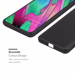 Cadorabo Case for Samsung Galaxy A40 Cover Matt Metallic Protection TPU Silicone Gel Back case - METALLIC BLACK