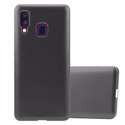 Cadorabo Case for Samsung Galaxy A40 Cover Matt Metallic Protection TPU Silicone Gel Back case - METALLIC GREY