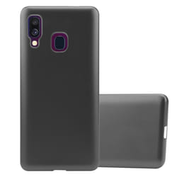 Cadorabo Case for Samsung Galaxy A40 Cover Matt Metallic Protection TPU Silicone Gel Back case - METALLIC GREY