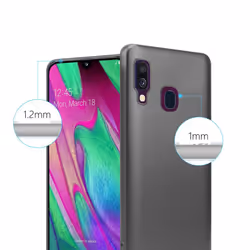Cadorabo Case for Samsung Galaxy A40 Cover Matt Metallic Protection TPU Silicone Gel Back case - METALLIC GREY