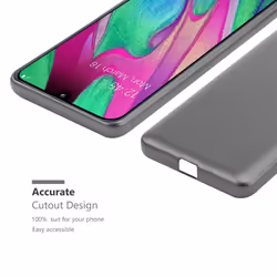 Cadorabo Case for Samsung Galaxy A40 Cover Matt Metallic Protection TPU Silicone Gel Back case - METALLIC GREY