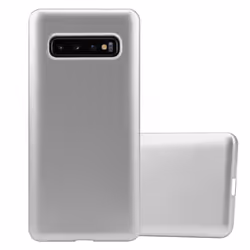 Cadorabo Case for Samsung Galaxy S10 4G Cover Matt Metallic Protection TPU Silicone Gel Back case - METALLIC SILVER