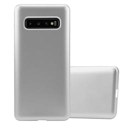 Cadorabo Case for Samsung Galaxy S10 4G Cover Matt Metallic Protection TPU Silicone Gel Back case - METALLIC SILVER