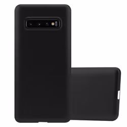Cadorabo Case for Samsung Galaxy S10 PLUS Cover Matt Metallic Protection TPU Silicone Gel Back case - METALLIC BLACK