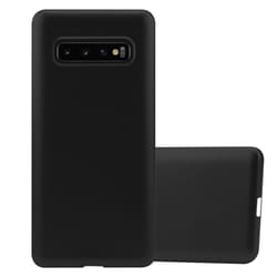 Cadorabo Case for Samsung Galaxy S10 PLUS Cover Matt Metallic Protection TPU Silicone Gel Back case - METALLIC BLACK