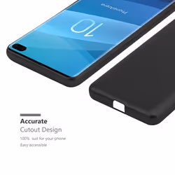 Cadorabo Case for Samsung Galaxy S10 PLUS Cover Matt Metallic Protection TPU Silicone Gel Back case - METALLIC BLACK