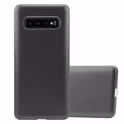 Cadorabo Case for Samsung Galaxy S10 PLUS Cover Matt Metallic Protection TPU Silicone Gel Back case - METALLIC GREY