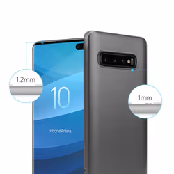 Cadorabo Case for Samsung Galaxy S10 PLUS Cover Matt Metallic Protection TPU Silicone Gel Back case - METALLIC GREY