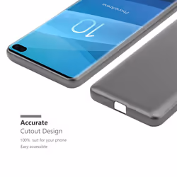 Cadorabo Case for Samsung Galaxy S10 PLUS Cover Matt Metallic Protection TPU Silicone Gel Back case - METALLIC GREY