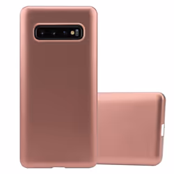 Cadorabo Case for Samsung Galaxy S10 PLUS Cover Matt Metallic Protection TPU Silicone Gel Back case - METALLIC ROSE GOLD