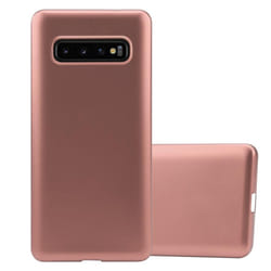 Cadorabo Case for Samsung Galaxy S10 PLUS Cover Matt Metallic Protection TPU Silicone Gel Back case - METALLIC ROSE GOLD