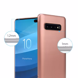 Cadorabo Case for Samsung Galaxy S10 PLUS Cover Matt Metallic Protection TPU Silicone Gel Back case - METALLIC ROSE GOLD