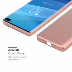 Cadorabo Case for Samsung Galaxy S10 PLUS Cover Matt Metallic Protection TPU Silicone Gel Back case - METALLIC ROSE GOLD