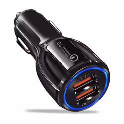 Cadorabo car charger 2-port dual USB charger 3.0 quick charge with 2 connections universal car quick charger for smartphones, ...