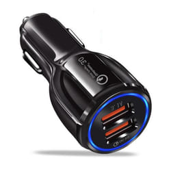 Cadorabo car charger 2-port dual USB charger 3.0 quick charge with 2 connections universal car quick charger for smartphones, tablets, satnavs