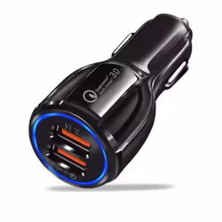 Cadorabo car charger 2-port dual USB charger 3.0 quick charge with 2 connections universal car quick charger for smartphones, tablets, satnavs