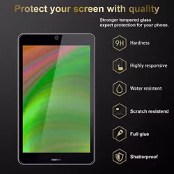 Cadorabo 3x Tempered Glass for Huawei MediaPad T3 7 (7.0" inch) Protection Film 3D Touch for 9H Hardness Bulletproof Display Saver