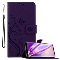 Cadorabo Flower Case for Samsung Galaxy S9 Cover Book Wallet Protection PU Leather Flip Magnetic Etui - FLORAL DUNKEL LILA, Samsung Galaxy S9