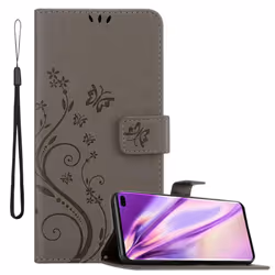 Cadorabo Flower Case for Samsung Galaxy S10 PLUS Cover Book Wallet Protection PU Leather Flip Magnetic Etui - FLORAL GRAU, Sa ...